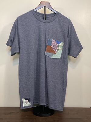Patchwork Pocket T-Shirt - Heather Dark Navy (LRG) - 05